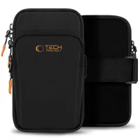 Etui Tech-Protect M7 Universal Sport Armband - czarno-pomarańczowa