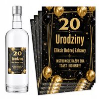 Naklejki na butelki Wódkę urodzinową na urodziny 18 20 30 40 50 60 70 -8szt