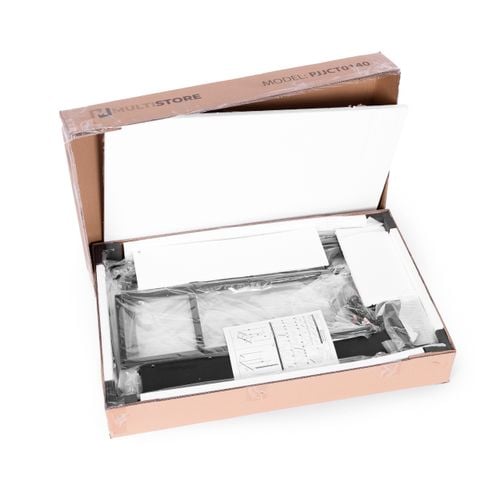 Biurko narożne komputerowe stół 3 półki czarny ModernHome na Arena.pl