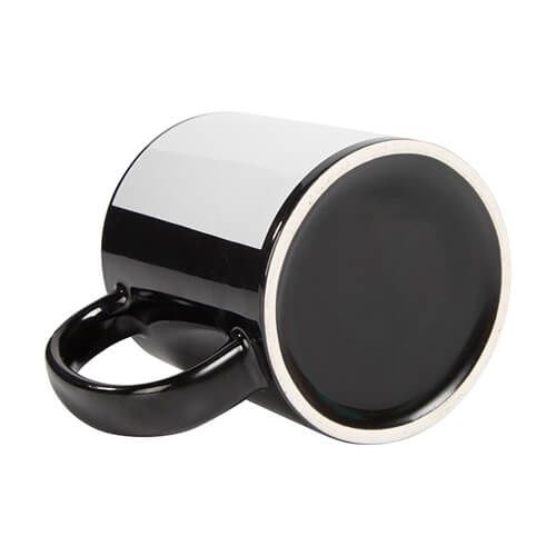 Czarny kubek 330 ml z białą ramka do sublimacji na Arena.pl