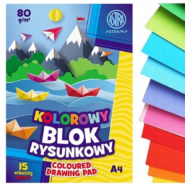 ASTRA ZESTAW BLOKÓW RYSUNKOWE, TECHNICZNE, BIAŁE KOLOROWE, BLOKI A4, A3 zdjęcie 4