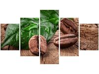 75CM 120 OBRAZ 5 ELEM ZIARNA KAWY DESCE ŚCIENNY DRUK