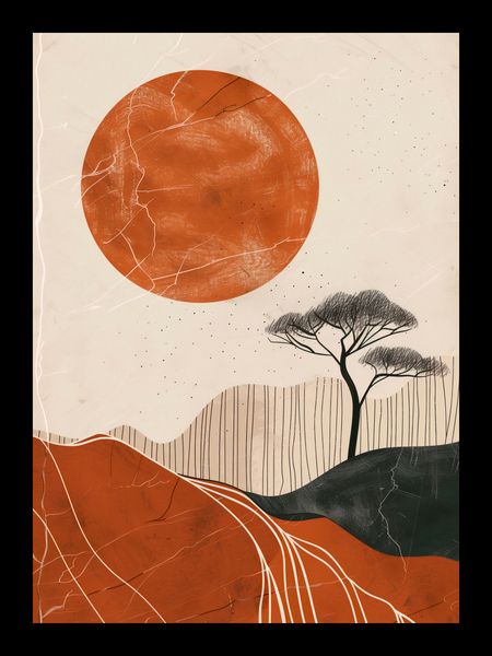 Plakat 13x18cm Afrykański Zachód Słońca zdjęcie 2