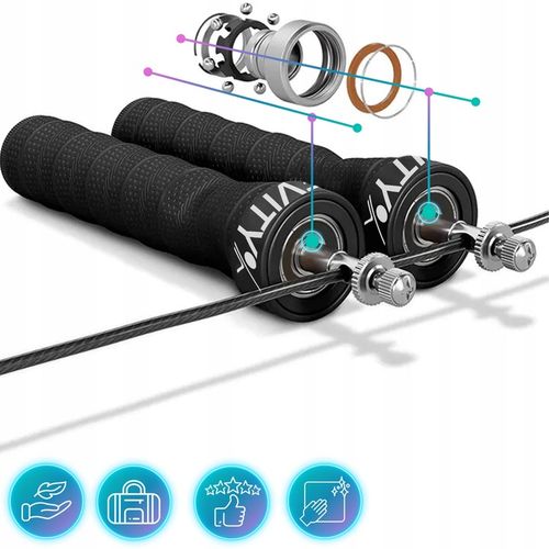 SKAKANKA BOKSERSKA ERGONOMICZNA REGULOWANA Z ŁOŻYSKAMI I OBCIĄŻENIEM na Arena.pl