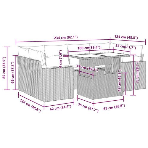 7-cz. zestaw wypoczynkowy do ogrodu, z poduszkami, brązowy na Arena.pl