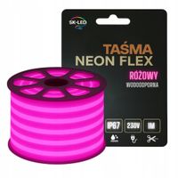 TAŚMA LED NEON LED FLEX IP67 230V 7x15 8W RÓŻOWY WODOODPORNA