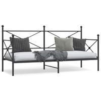 Łóżko dzienne bez materaca czarne 90x190 cm stalowe