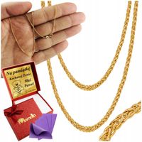 Piękny Złoty Łańcuszek Damski 585 LISI OGON PLECIONY DIAMENTOWANY GRAWER