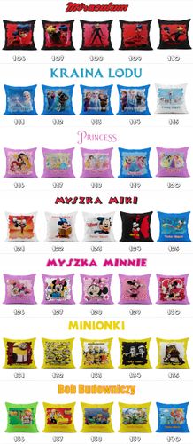 POSZEWKA Z NADRUKIEM BAWEŁNIANA 40x40CM - KSIĘŻNICZKI PRINCESS BAJKA na Arena.pl