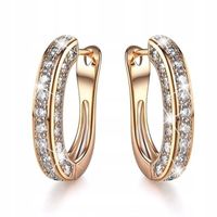 16 0054 Kolczyki Bigle Angielskie Złote Krysztaly Cyrkonia