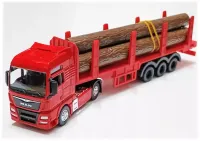 WELLY Ciężarówka 1:64 MAN TGX z przyczepą z drewnem 58034 68013