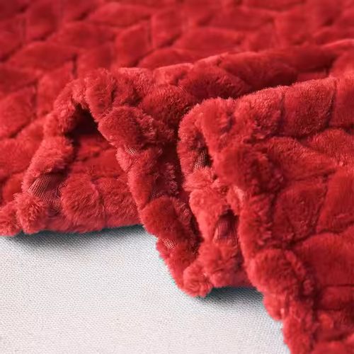 koc narzuta na łóżko wytłaczana pled 200x220 cm prezent świąteczny czerwony na Arena.pl