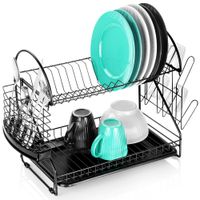 Ociekacz Duża Suszarka Naczynia Talerze Sztućce Dwu 2-piętrowa Dwupoziomowa