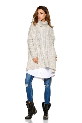 Moherowy sweter golf oversize jak ponczo na Arena.pl