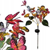 LAMPA SOLARNA WBIJANA LAMPKA MOTYLE DEKORACJA MOTYLE MOTYLKI 35 LED OGRÓD