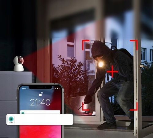 OBROTOWA ELEKTRONICZNA NIANIA BEZPRZEWODOWA KAMERA WIFI WEWNĘTRZNA UHD 3MP na Arena.pl