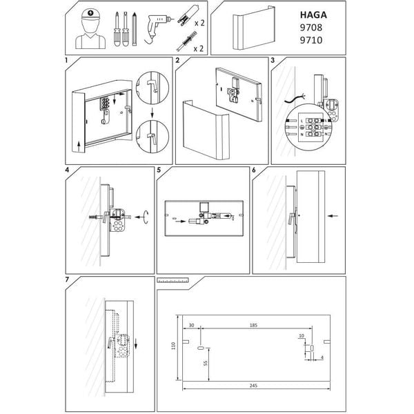 Kinkiet LAMPA ścienna HAGA 9708 Nowodvorski metalowa OPRAWA przyścienna prostokątna biała zdjęcie 3