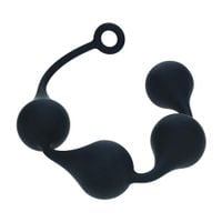 silicone waterdrop anal balls - xl - 50mm - black
