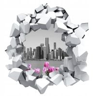 Naklejka samoprzylepna efekt 3D Nowy York big city