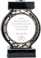 Znicz szklany z grawerem na zamówienie personalizowany na cmentarz