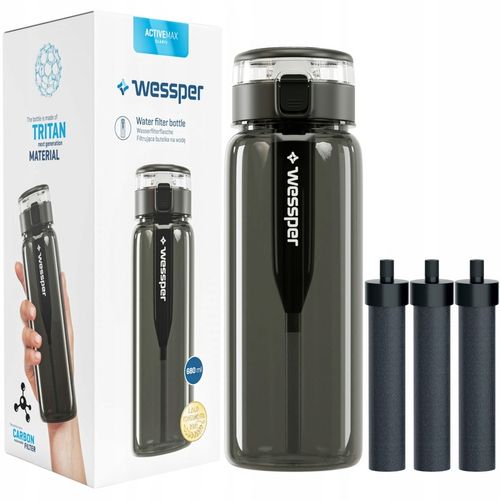 Bidon butelka filtrująca wodę Wessper ActiveMax Clarti 0,68l + 3x na Arena.pl