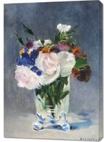 Obraz 70x100cm Flowers in a Crystal Vase, Edouard Manet do Salonu