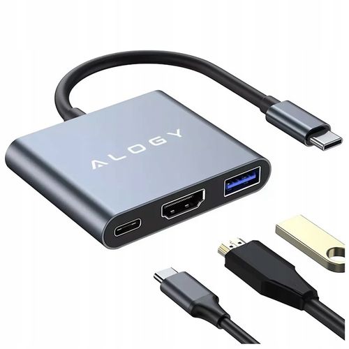 Adapter Przejściówka ALOGY 3w1 MHL HUB USB C HDMI PD do MacBook Samsung na Arena.pl