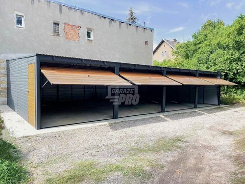 Rząd garaży Garaż blaszany 12x6m 4x brama uchylna drzwi dach  GP482 na Arena.pl