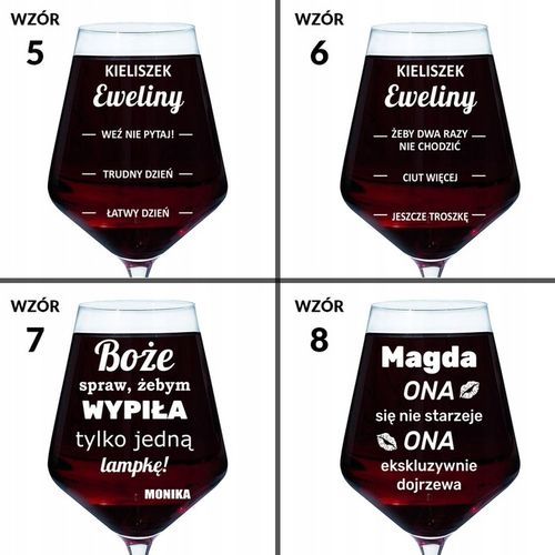 KIELISZEK DO WINA Z GRAWEREM prezent dla żony dziewczyny kobiety mamy 18-99 na Arena.pl