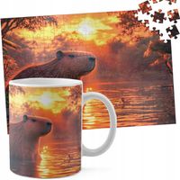 ZESTAW KUBEK + PUZZLE 110EL - ZWIERZĘTA KAPIBARA MODNE
