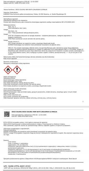 EMALIA DO RENOWACJI WANIEN NewBath 420ml zdjęcie 9