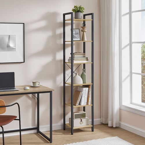 Regał na książki 6 półek dąb artisan czarny loft 186 cm na Arena.pl