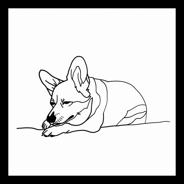 Plakat 20x20cm Śpiący Corgacz zdjęcie 2