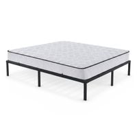 Łóżko z Materacem 160x200 cm Składane Metalowe Rama Łóżka Stelaż Czarne
