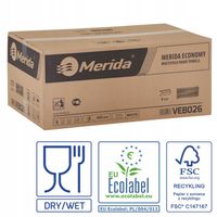 MERIDA RĘCZNIKI PAPIEROWE ZZ BIAŁE 4000 SZT., VEB026