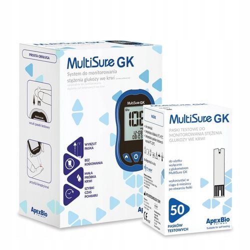 Ketometr Glukometr 2w1 Multisure GK pomiar glukozy ketonów + paski glukoza na Arena.pl