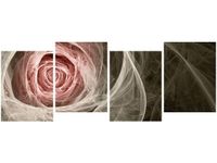45CM 120 OBRAZ 4 ELEM RÓŻA KTALNA JASNY RÓŻ ŚCIENNY