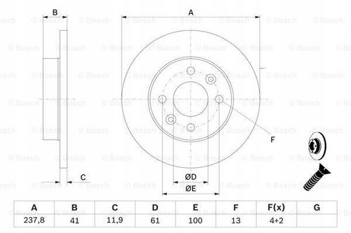 TARCZA HAM PRZOD 238X12 P BOSCH na Arena.pl