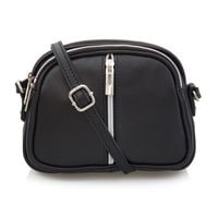 VERA PELLE torebka damska skórzana listonoszka 3 komorowa V463 czarna