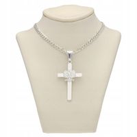 WISIOREK SREBRNY GŁADKI KRZYŻYK MĘSKI PATRIOTYCZNY Z ORŁEM