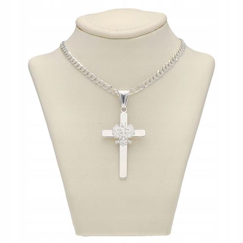 WISIOREK SREBRNY GŁADKI KRZYŻYK MĘSKI PATRIOTYCZNY Z ORŁEM na Arena.pl