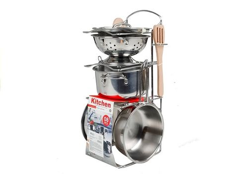 ZABAWKOWY ZESTAW GARNKÓW I PATELNI ZE STALI NIERDZEWNEJ na Arena.pl