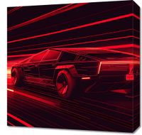 Obraz 50x50cm Prędkość w Czerwonym Neonie
