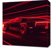 Obraz 50x50cm Prędkość w Czerwonym Neonie