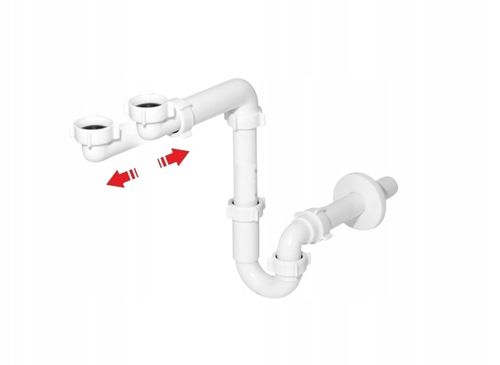 SYFON DO ZLEWU umywalki biały+korek do zlewu KLIKKLAK srebrny bez przelewu na Arena.pl