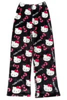 SPODNIE DAMSKIE PIŻAMOWE DRESOWE HELLO KITTY CZARNO-RÓŻOWE CIEPŁE M