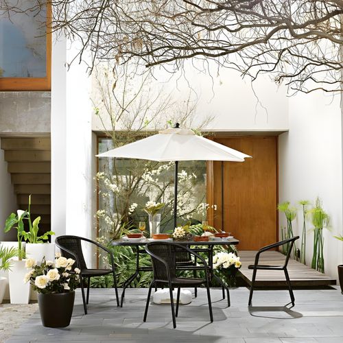 Stół ogrodowy szklany metalowy duży 140x80 cm na Arena.pl