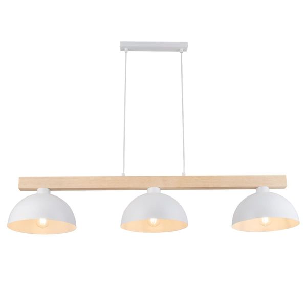Lampa wisząca skandynawska Oslo 4712 TK Lighting drewniana potrójna biała zdjęcie 1