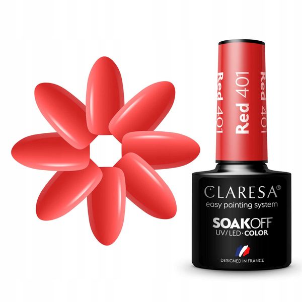 CLARESA LAKIER HYBRYDOWY RED 401 zdjęcie 5