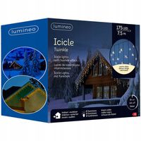 Sople 175 LED Kurtyna Lampki Zewnętrzne Ciepły Biały IP44 7,5M FLESH